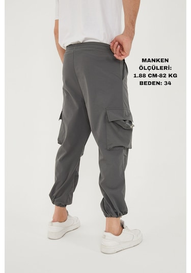 Camp Scoutland Camp550 Outdoor Tactical Kargo Cepli Ayarlanabilir Paçalı Oversize Erkek Jogger Yürüyüş Pantolonu Gri