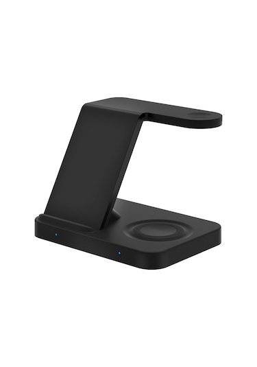 Maiyame F15 Siyah 3'ü 1 Kablosuz Şarj Cihazı - Telefon, Kulaklık, Saat İçin 15w Maksimum Hız -  Ve Samsung Uyumlu