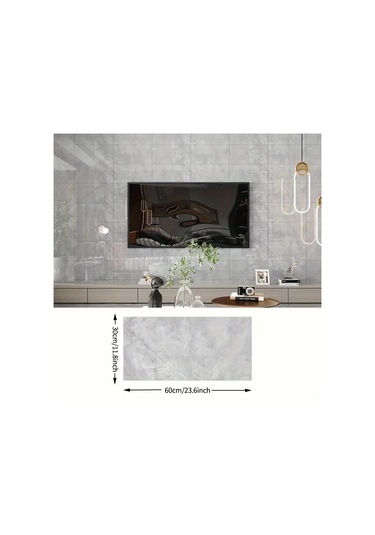 Kenpazar Gri Mermer Desenli Alüminyum Plastik Duvar Sticker