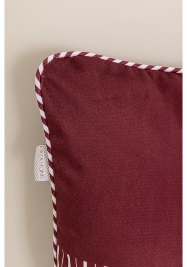 Charm Kırmızı Beyaz Şerit Baskılı Kırlent 40x60 35256a Kırmızı