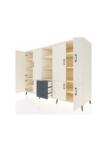 Kronos Dolap 11 Raflı 3 Çekmeceli 8 Kapaklı 220x59x163 Aytaşı-ayt Aytaşı-aytaşı/antrasit