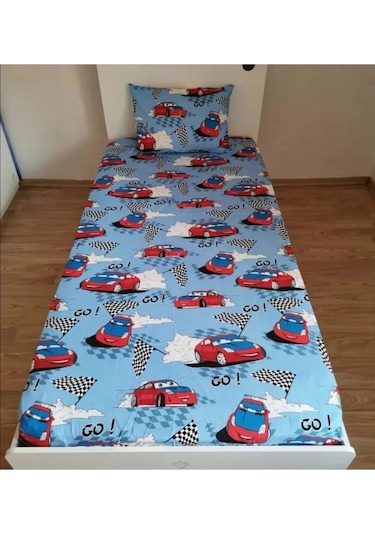 Tek Kişilik Lastikli Fitted Çarşaf Takımı Araba