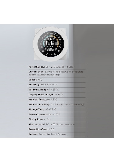 Ewelink Wifi Akıllı Su Gaz Kazanı Termostatı Dijital S6360w-ewl-gc