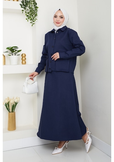 Körük Cepli Gömlek Etek İkili Takım 1551 - Lacivert Lacivert