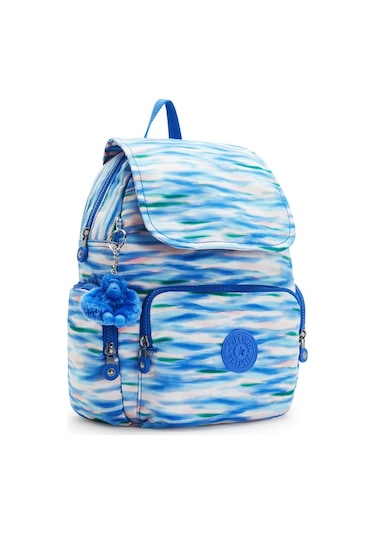 Kıplıng City Zip S Küçük Boy Sırt Çantası Desenli Dıluted Blue Bordo