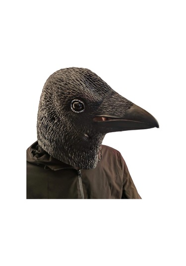 Qianfan Karga Maskesi Kuş Siyah Hayvan Lateks Tam Kafa Gerçekçi