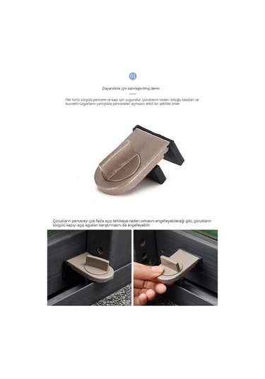 Ikkb Yeni Çocuk Alüminyum Alaşımlı Kapı Ve Pencereler Sürgülü Sürgülü Kapı Ve Pencereler Emniyet Kilidi Siyah