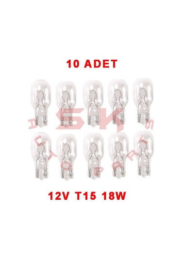 SKAUTO 12V T15 18W W16W Stop Ayna Geri Vites Ampul 10 Adet