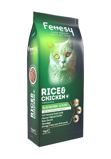 Fevesy Tavuk & Pirinçli Yetişkin Kedi Maması 1 KG