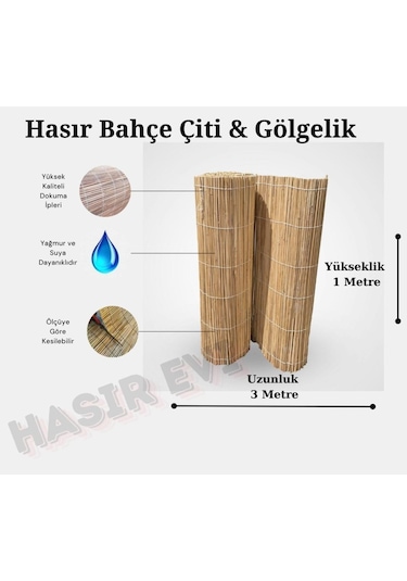 1 Metre X 3 Metre Kamış Hasır Bahçe Çiti Gölgelik