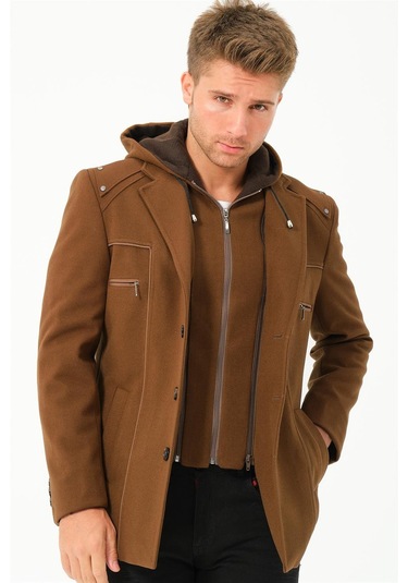 K7532 Dewberry Erkek Kaban-düz Camel Düz Camel