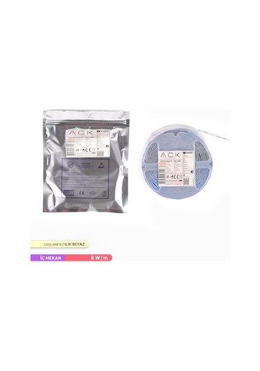 ACK Şerit LED 60 Led'li 4000K Ilık Beyaz 7W 5 Metre AS01-008