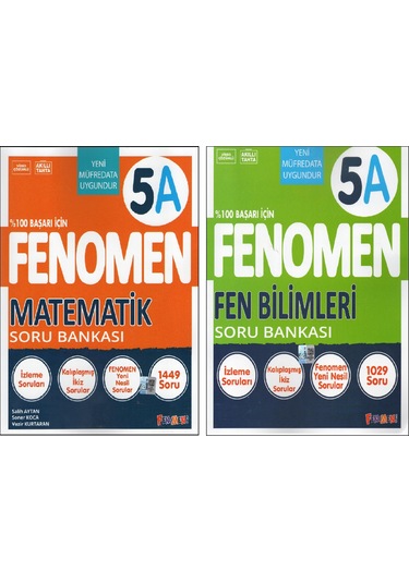 Fenomen 5.sınıf 5a Matematik Soru Bankası+fenomen 5.sınıf 5a Fen Bilimleri Soru Bankası 2 Kitap