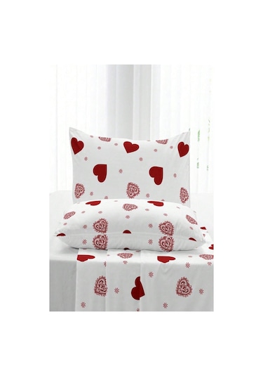 Pamuklu Çift Kişilik Nevresim Seti Nevresim Ve Yastık Kılıfı Çarşafsız Patricia Beyaz