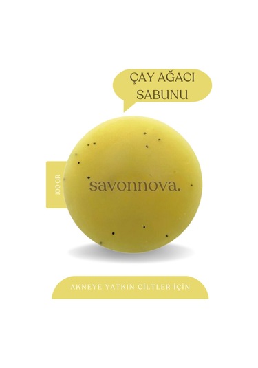 Aktif Akne Ve Sivilceler Için Doğal Çay Ağacı Sabunu Katkısız Sabun 100gr