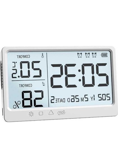 Dancemonkey Geek Elektronik Sıcaklık Nem Ölçer Termometre - Beyaz