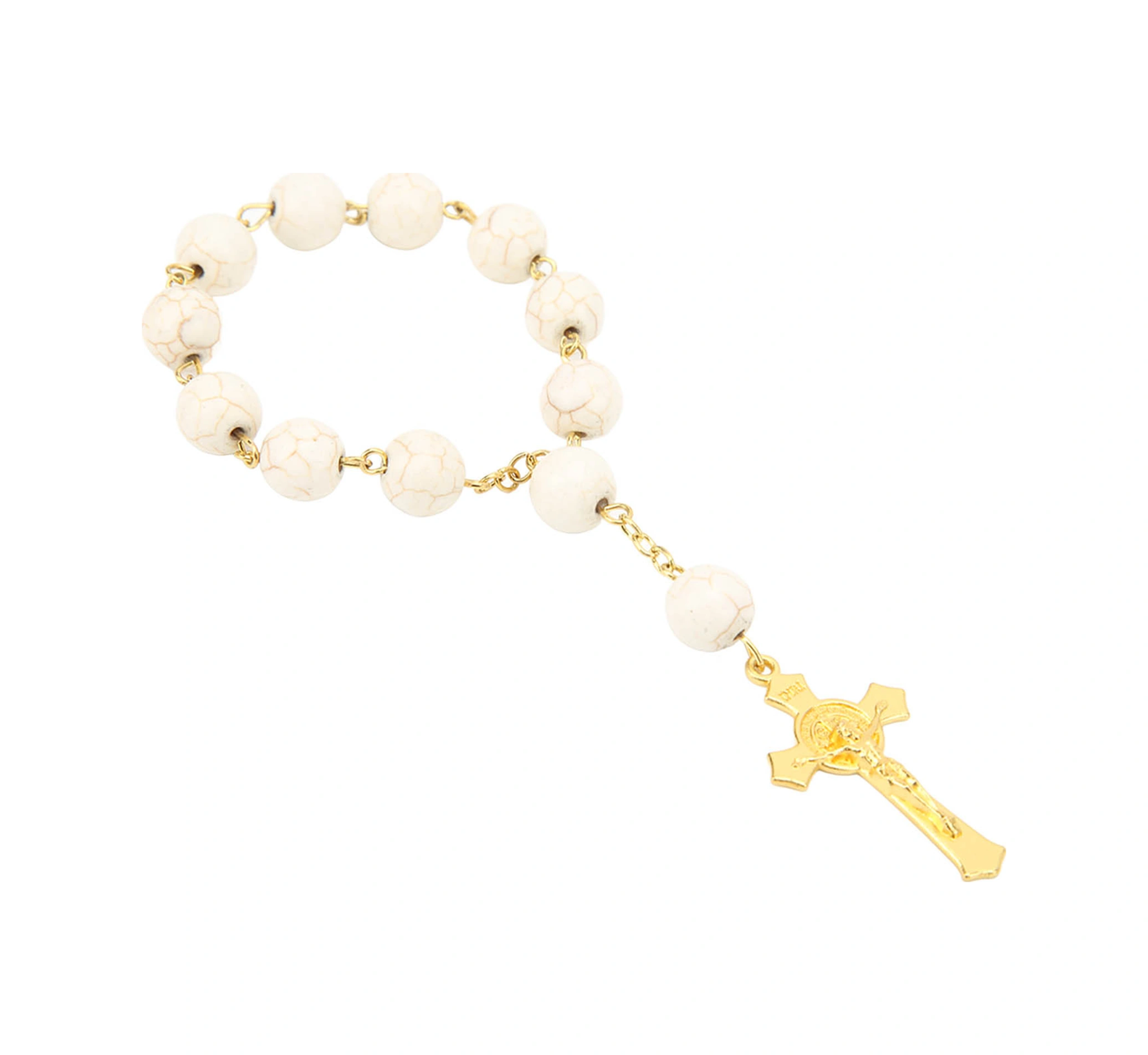 Wezone Kutsal Benito Madalyonlu Mavi Turkuaz Ve Alaşım Araba Ayna Asısı - Katolik Zikirmatik, Dini , Dekoratif Takı, Erkek/kadın İçin Rf23-zsn010