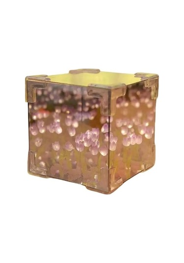 Novahub Mor El Yapımı Dıy Lale Gece Lambası Masaüstü Ayna Lambası Akülü Basit Kurulum Çiçek Işık Masa Süsleme B Mor Mor