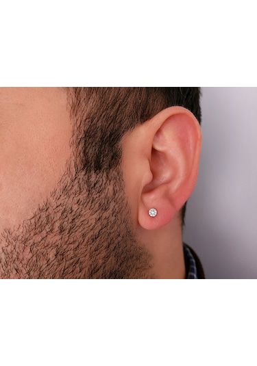 Sirius Modern Pırlanta Tektaş Erkek Küpesi 0817E0048