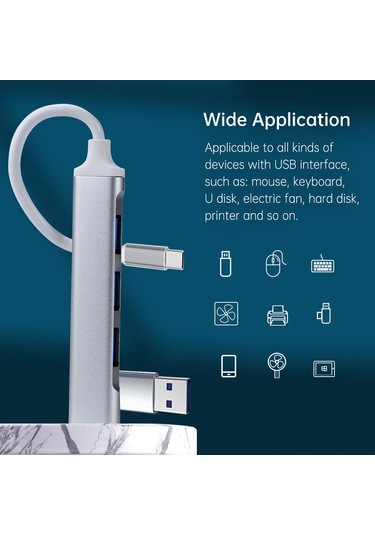 Geeksen 4 Portlu Usb 3.0 Type-c Hub - Macbook, Pc Ve Ps4 Uyumlu İnce Tasarım