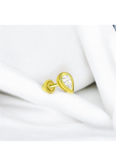 Glorria Altın Damla Helix Piercing Altın