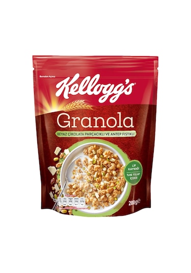 Kellogg's Çikolata Parçacıklı Fındık + Karışık Meyveli + Antep Fıstıklı Beyaz Çikolata Granola Seti 3'lü