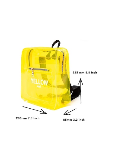 Renkli Şeffaf Mini Sırt Çantası Sarı