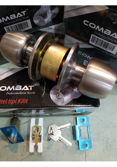 Combat Topuzlu Kapı Kilidi Kollu Otel Tipi Gri-saten Oda