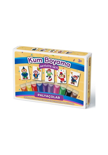 Eğlenceli Palyaçolar Kum Boyama Aktivite Seti 5'Li Paket