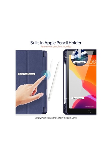 Didadodo İpad 7. Nesil 10.2'' 2019 İçin Şok Emici Kılıf - Akıllı Uyku Fonksiyonlu Pu Deri Kılıf