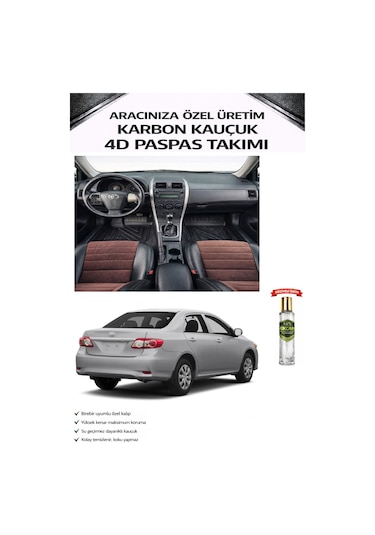 Toyota Corolla 2012 Model Aracınıza Özel Karbon Kauçuk Paspas Takımı
