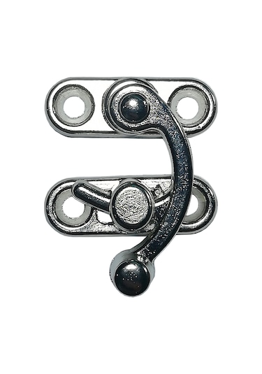 Küçük Yay Gözü Kancalı Kilit Nikel 10 adet Kutu Sandık ve Kapak Klipsi 20x24 mm