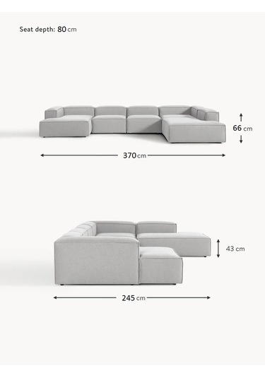 Most Mollis Pro 5 Modül Sağ Köşe Koltuk 32 Gri Keten Kumaş Yumuşa