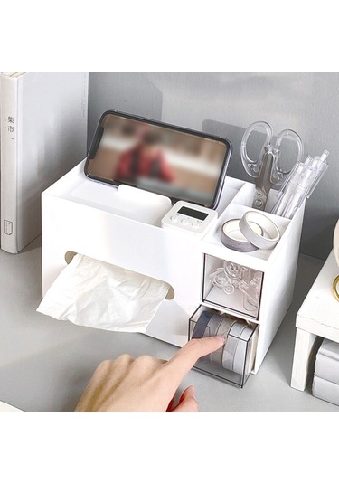 Beyaz-1pc-peçete Tutucu Kapak Tuvalet Kağıdı Mendil Durumda Katı Basit Şık Ofis Ev Araba Mendil Organizatör Konteyner