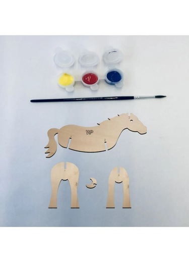 Ahşap Maket Hayvanlar Çocuklar Için Öğretici Boyanabilir - At