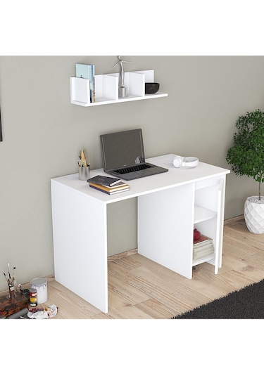 Umg Mobilya Ege Kulpsuz Çalışma Masası, Bilgisayar Masası Beyaz