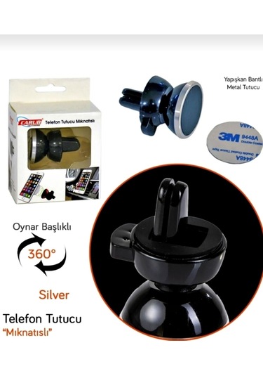 Carub Oto Telefon Tutucu Izgaraya Geçmeli Mıknatıslı 360