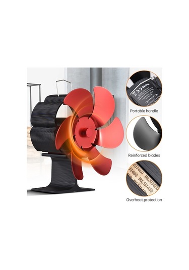 Createtech Ve Taşıma Ta Soba Siyah Saplı Korumalı Kanatlı Isınma Isı Güçlü Fanı Aşırı 6 Km Hızlı Soğutma