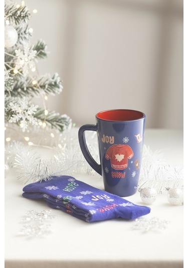 Christmas Joy&snow Çoraplı Hediye Seti Lacivert 400 Cc Renkli