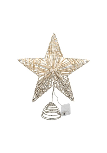 Suntek Ağacı Topper İç Mekan Kullanımı Işıklı Yılbaşı Süsleme Gümüş 20 CM