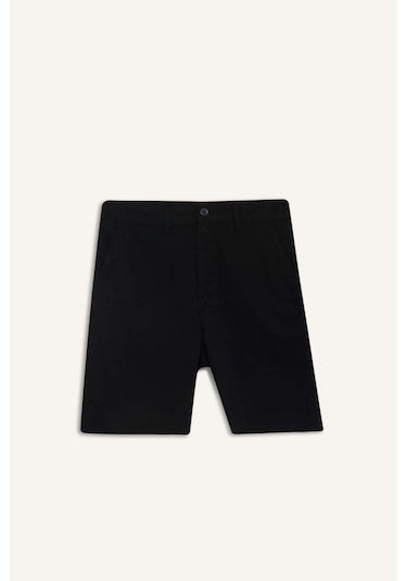 Defacto %100 Pamuk Regular Fit Bermuda Şort E1231ax25smbk81 Siyah