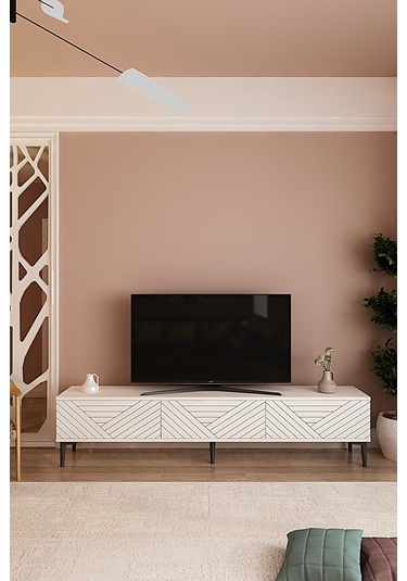 Tsa1804b - Ferro180 Tv Stand, Tv Sehpası Beyaz 180cm Beyaz