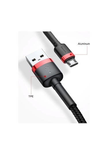 Baseus Cafule Micro Usb 1Metre 2.4A Hızlı Şarj Halat Usb Kablo (476269504)