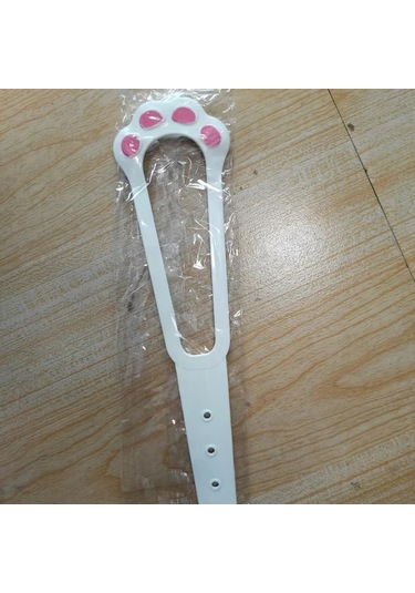 Fochsia Siyah 11.5 İnç Ayarlanabilir Evcil Hayvan Kapı Mandalı - Beyaz Kilitli Emniyet Kemeri