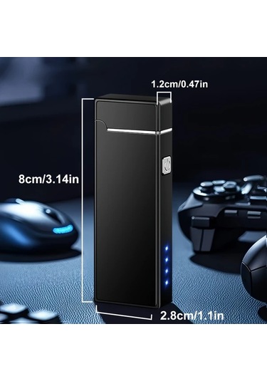 Chuangyinshop Usb-c Şarjlı Led Ekranlı Gökkuşağı Alevli Rüzgar Geçirmez Çakmak Kamp Seyahat Altın