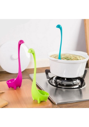 Nessie Çorba Kepçesi Loch Ness Tasarım Dik Kaşık Ev Mutfak Bar Pişirme Aksesuarları