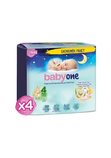 Babyone Gece Bebek Bezi 4 Numara Maxi Ultra Fırsat Paketi 112 Adet