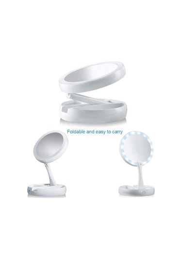 Cbtx Katlanabilir 10x Büyüteçli Led Işıklı Makyaj Aynası