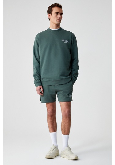 Federer Erkek Uzun Kollu Regular Bisiklet Yaka Yeşil Eşofman Takımı