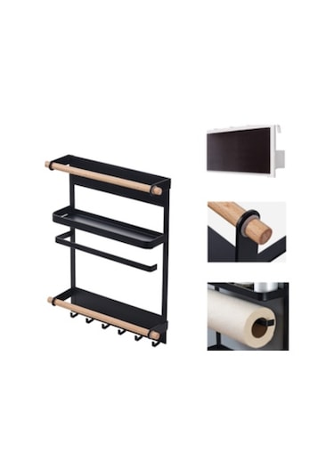 Mıknatıs Buzdolabı Raf Kağıt Havlu Rulo Tutucu Manyetik Depolama Raf Baharat Asmak Raf Dekoratif Metal Raf Mutfak Organizatör Depolama Tutucular & Amp Raflar 3